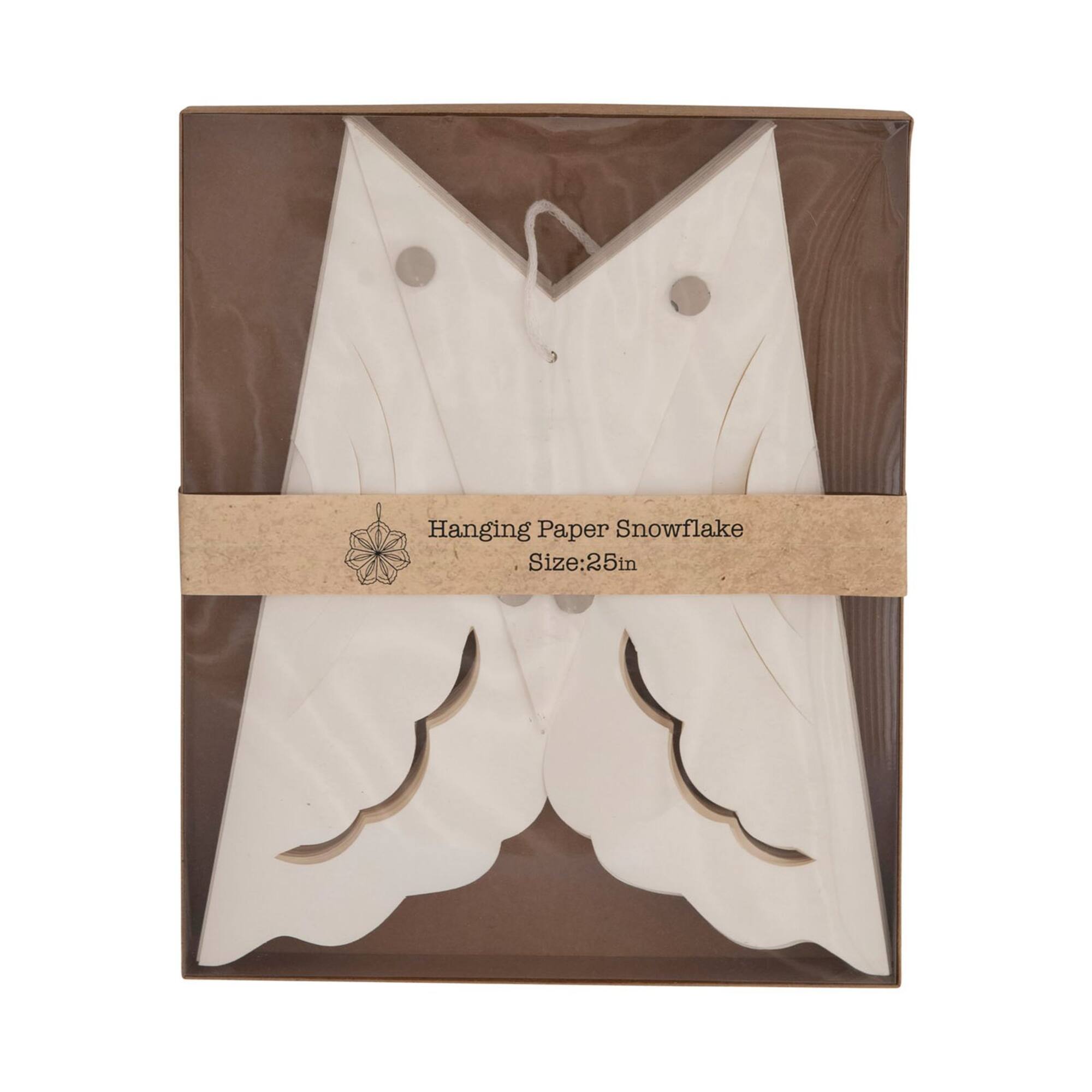 Hello Honey® 25" White Hanging Snowflake Paper Ornament